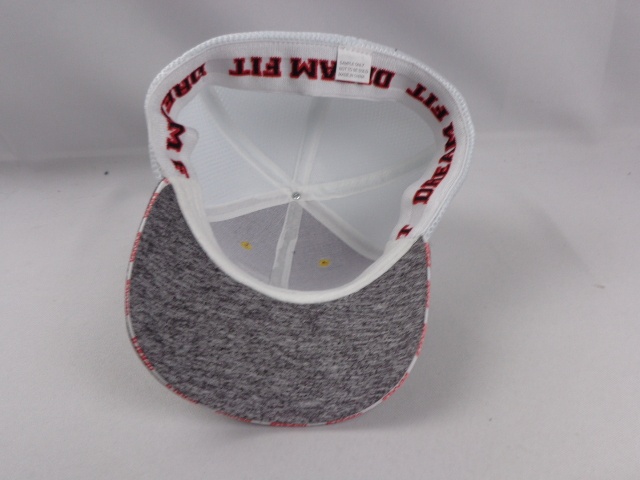 Jersey sandwich mesh fitted style hat with custom PVC rubber design