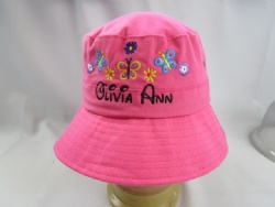 custom design lovely girl pink bucket hat adjustable back