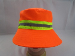 safety liminescent orange reflecive trip bucket hat