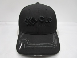 Classic golf hat with woven tab embroidery embossed buckle