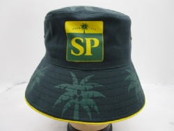 Hot Selling Polyester Cotton Flat Top Summer Print Leaf Bucket Hat For Men