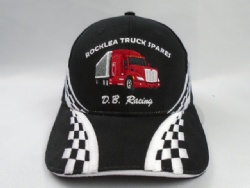 Custom design racing hat with custom logos