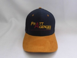 Suede peak cotton baseball cap with custom design