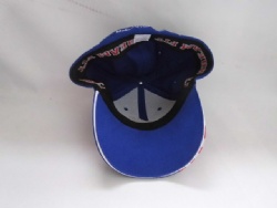 flex fit strecthed fabric fitted cap with US flag woven badge design
