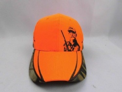 fluorescent orange color prting design safety hunting cap/hat